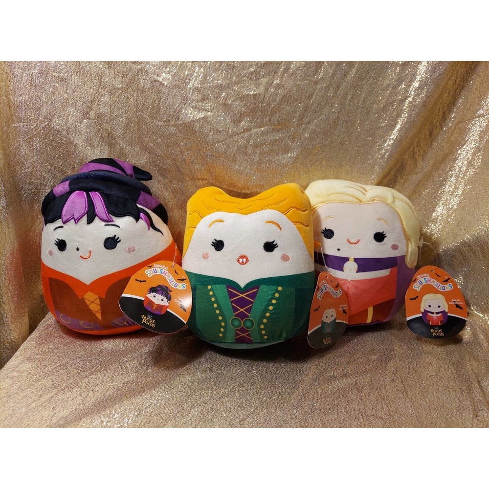 Squishmallow 7" Hocus Pocus Sanderson Sisters Plush Halloween Set of 3 NWT 🔮